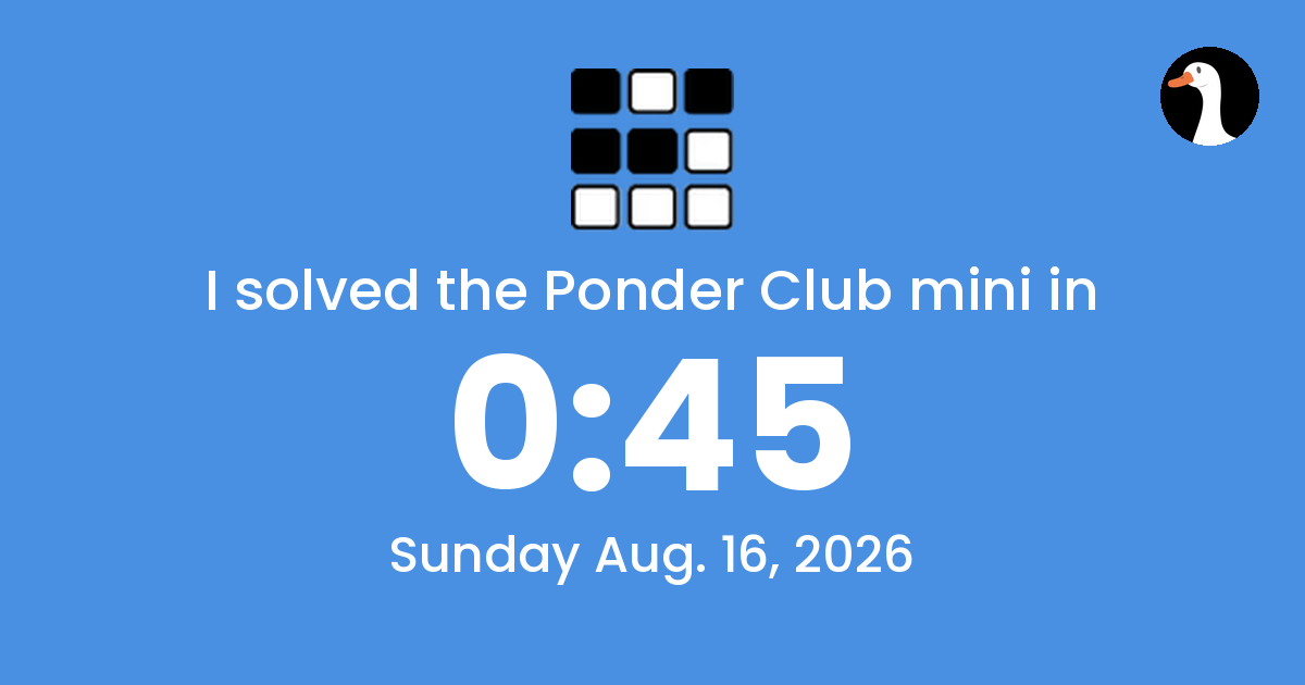 I solved Ponder Club's Mini 5x5!